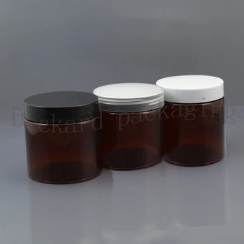 

20pcs 200g Brown Plastic Cream Jar,7oz Lightproof Empty Cosmetic Container,Facial Mask Cream Bottle,200ml Sub-bottling