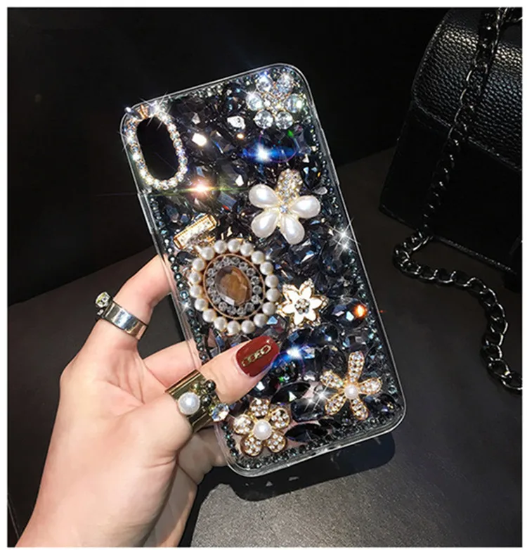 XINGDUO bling 3D Rhinestone diamonds pearl flowers Transparent phone case for Huawei Mate 20 pro p20 p30 lite Nova 4 3 3i V20 | Мобильные