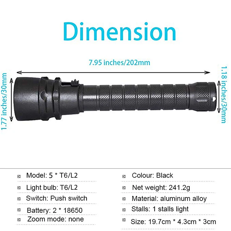 TRLIFE светодиодный фонарик для дайвинга, фонарь L2/T6, фонарь для дайвинга, 200 м, подводный тактический светодиодный фонарь, фонарь для подводного плавания, аккумулятор 18650