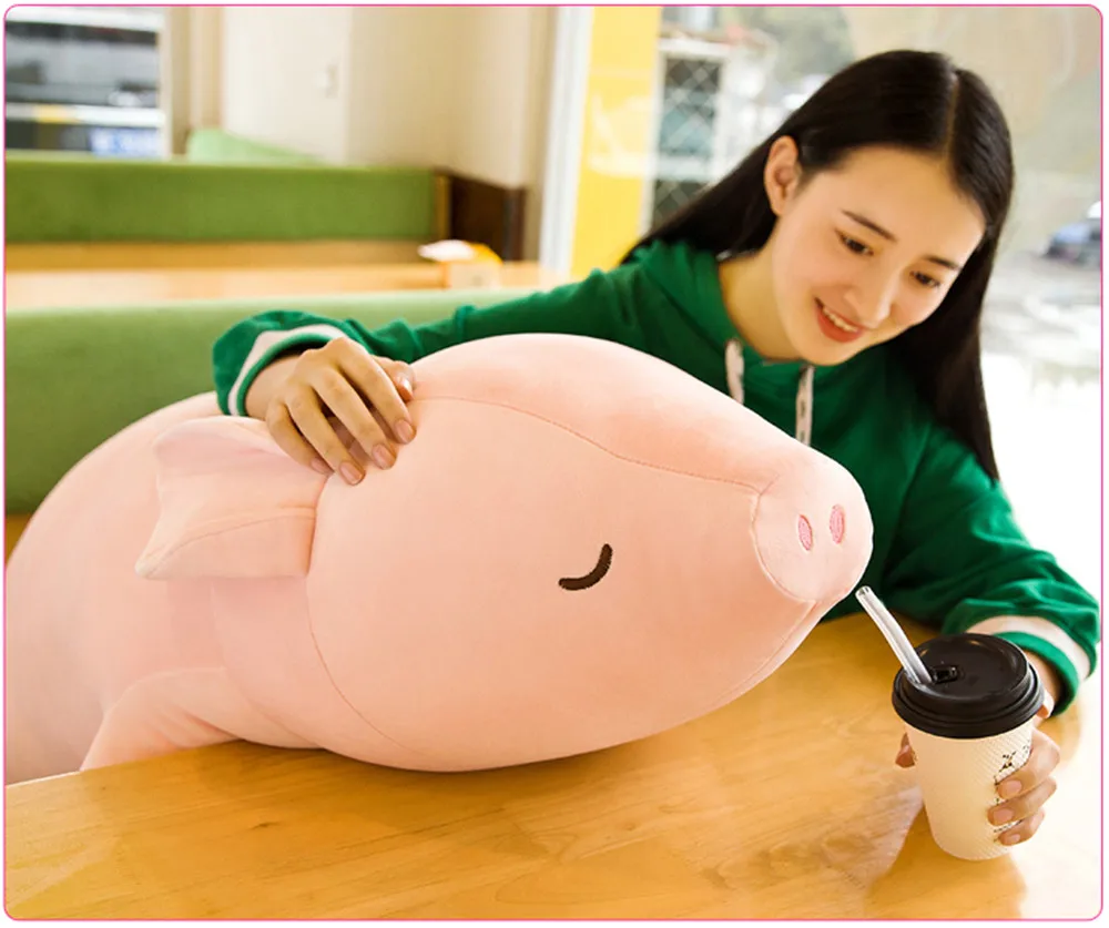 Fancytrader Large Soft Lying Pink Piggy Plush Toy Stuffed Fat Animals Pig Doll Pillow 80cm 100cm 120cm7