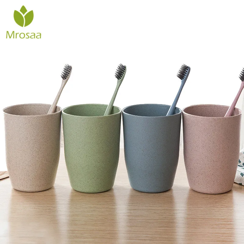 

Mrosaa Toothbrush Cup Not Hot Bathroom Sets Toothbrush Comfortable Feel Wheat Straw Drinking Cup Mug Wash Gargle Cup