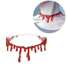 2016 halloween horror sangue escorrer colar fantasia fun joke choker red novidade acessórios adereços para as mulheres @ m23