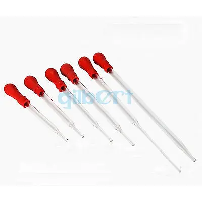 5Pcs 10cm Durable Glass Transfer Pipette Dropper With Rubber Bulb Cap lab glass supplies lab glass adapter Laboratory