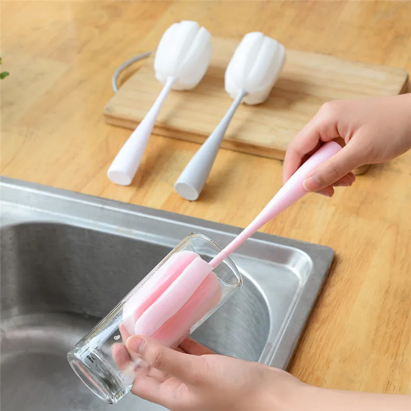 

Lightweight Detachable Cup Brushes Long Handle Sponge Mug Cleaner Kitchen Cleaning Tools Milk Glass Thermos Washing good helper