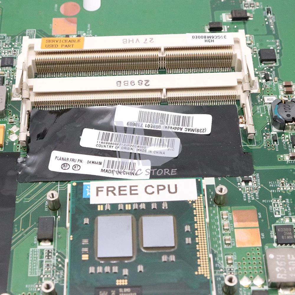 NOKOTION для lenovo 15 E50 Материнская плата ноутбука S989 HM55 DDR3 04W4459 DAGC6AMB8H0 материнская плата Бесплатный процессор