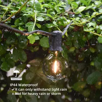 

Newpower 25ft LED Globe String Lights with G40 Vintage Edison LED Bulbs IP44 Waterproof WarmWhite No Dimmable for Indoor/Outdoor