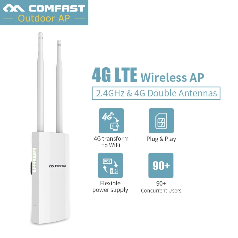 

COMFAST CF-E5 High Speed Internet Outdoor 2.4G&4G Wireless Router WIFI Signal Support DC&POE Supply Unlimited Network Adapter