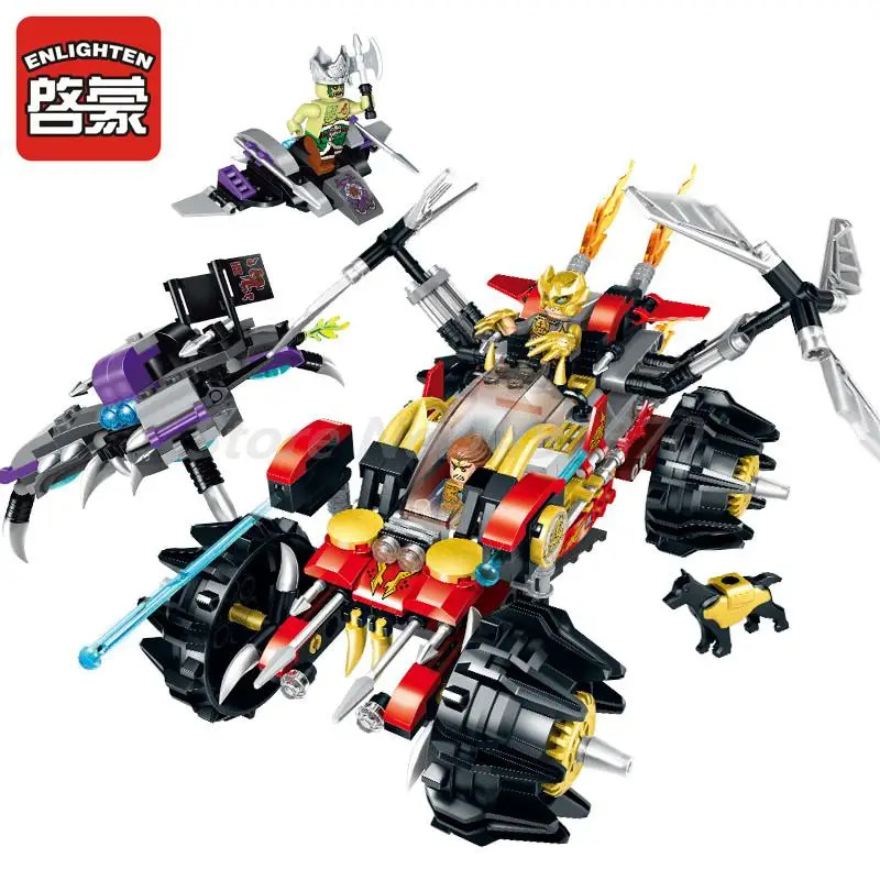 

Enlighten 2213 462pcs Creation Of The Gods War Demon Blade Truck 3 Figures Learning Building Block Model Sets Toy For Boy Gifts