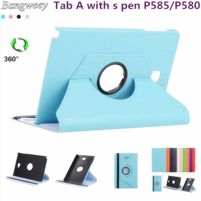 Вращающийся на 360 градусов чехол для samsung Galaxy Tab A A6 10,1 P580 P585 S-pen версия чехол для планшета+ Защитная пленка для экрана+ стилус