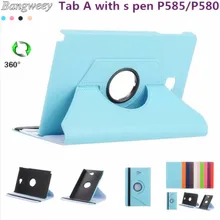 Вращающийся на 360 градусов чехол для samsung Galaxy Tab A A6 10,1 P580 P585 S-pen версия чехол для планшета+ Защитная пленка для экрана+ стилус
