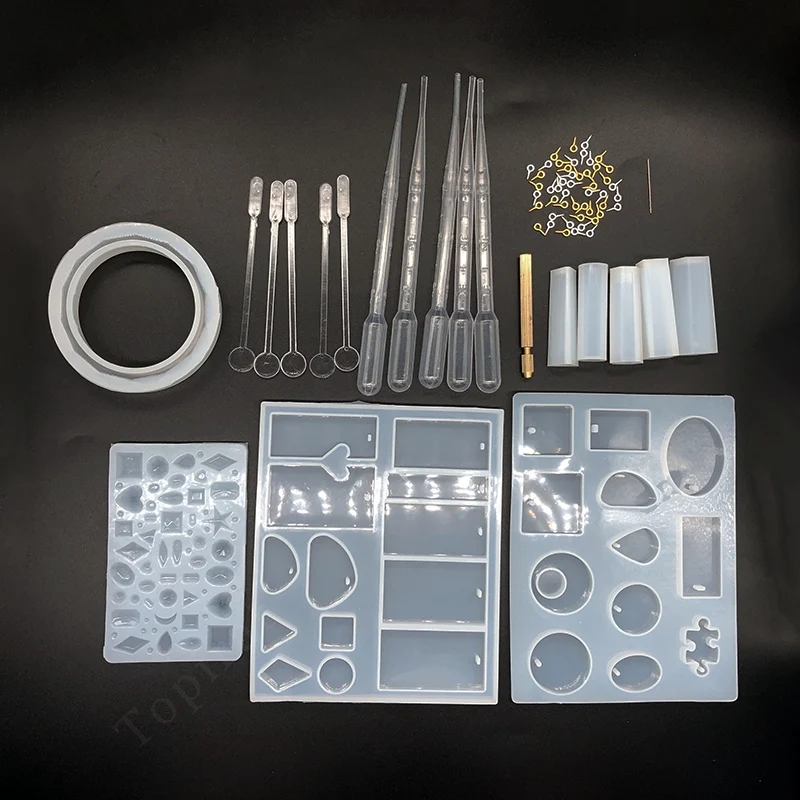 

1 Set DIY Bracelet Pendant Jewelry UV Silicone Resin Molds Set DIY Pendant Earrings Jewelry Making Tool Crafting