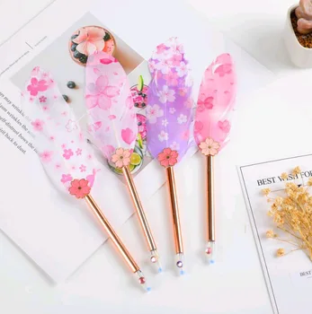

Flower Feather Pendant Gel Pen Signature Pen Escolar Papelaria School Office Supply Promotional Gift