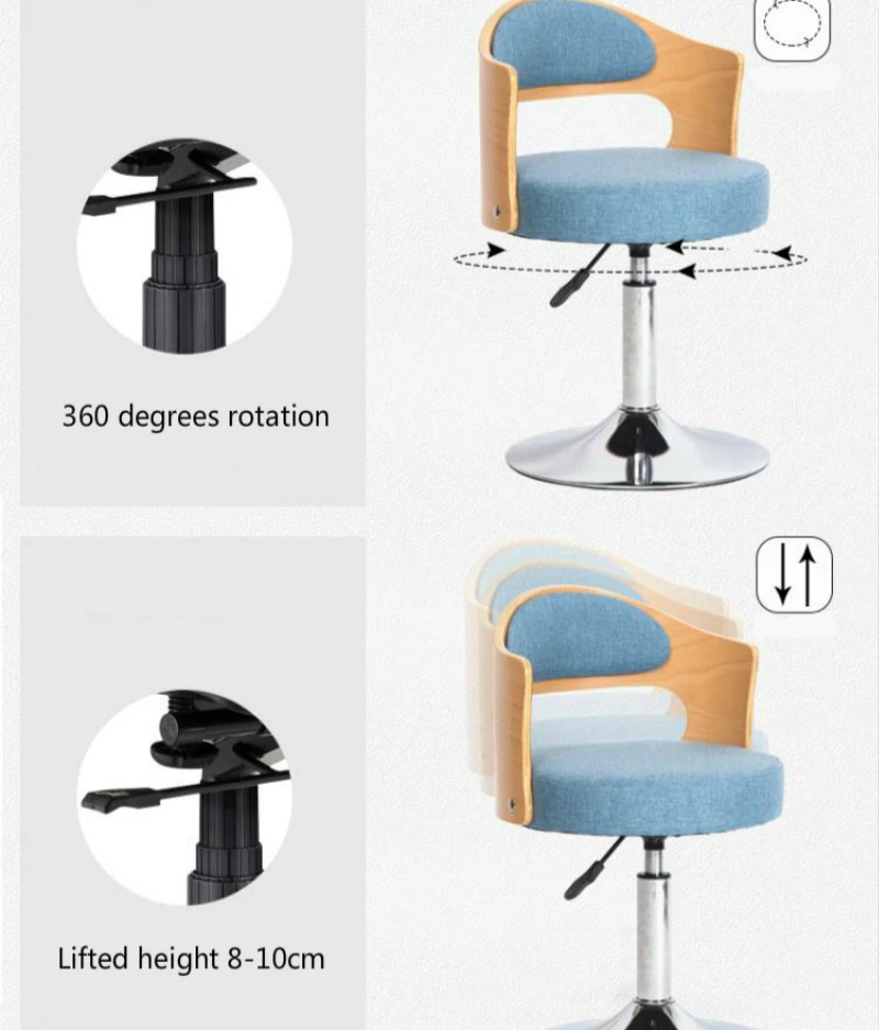 Стиль бытовой компьютерный стул поднят поворачивается малый поворотный механизм деревянный стул назад безопасный табурет для обучения многоцелевой туалетный стул