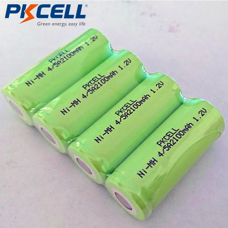 12 шт. PKCELL 1,2 V 2100mAh ni-mh перезаряжаемые батареи размера 4/5A NiMh плоский верх для пайки