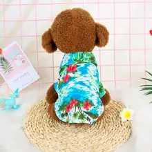 Гавайский стиль печати хлопчатобумажная одежда для домашних питомцев собака щенок Весна Лето Повседневный Жилет Одежда для питомцев цветочные модные футболки Пляжный наряд