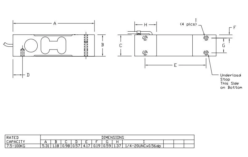 CG-1130 - 50kg Single Point Stainless Steel Load Cell drawing