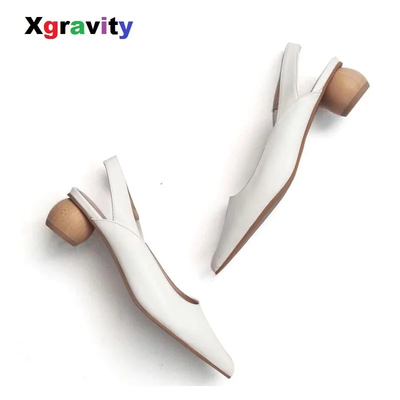 

XGRAVITY 2019 European All Matched New Fashion Pointed Toe Dress Shoe Ladies Summer Women High Heel Sandals Abnormal Heels A089