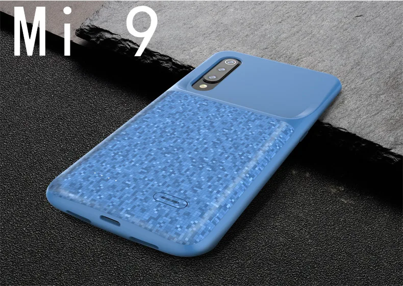 Тонкий Силиконовый противоударный чехол для аккумулятора для Xiaomi Mi 9, внешний аккумулятор, чехол для зарядного устройства для Xiaomi Mi 9se, перезаряжаемая задняя крышка для зарядки - Цвет: MI 9 Blue