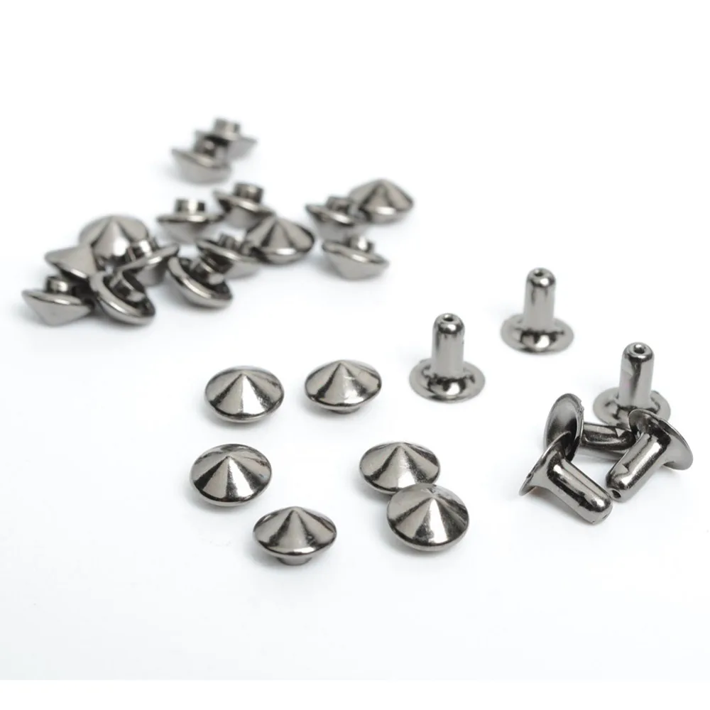 100Set Black Metal Mushroom Rapid Rivets Studs Spots Nailhead Spike