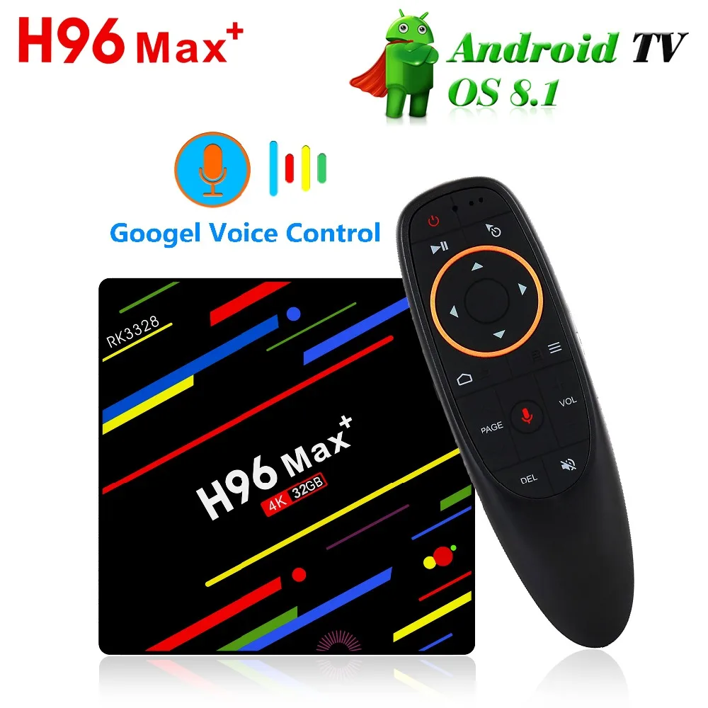 

H96 MAX Voice Control Android 8.1 TV Box 4GB RAM 64GB ROM RK3328 2.4G WiFi USB 3.0 Media Player 4K HD Smart Set Top Box vs X96