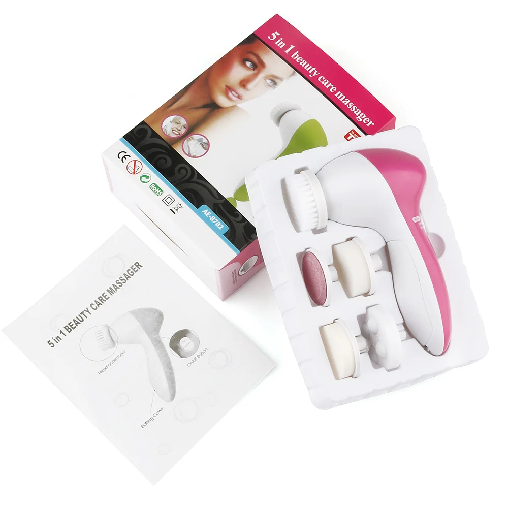 

1 Set 5 in 1 Electric Facial Cleanser Wash Face Cleaning Machine Blackhead Remove Skin Pore Clean Beauty Massager Brush