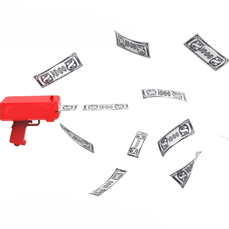 

Cash Cannon Money Gun Make It Rain Toy Spit Banknotes Gun Red Christmas Gift Decompression Fidget for party toy