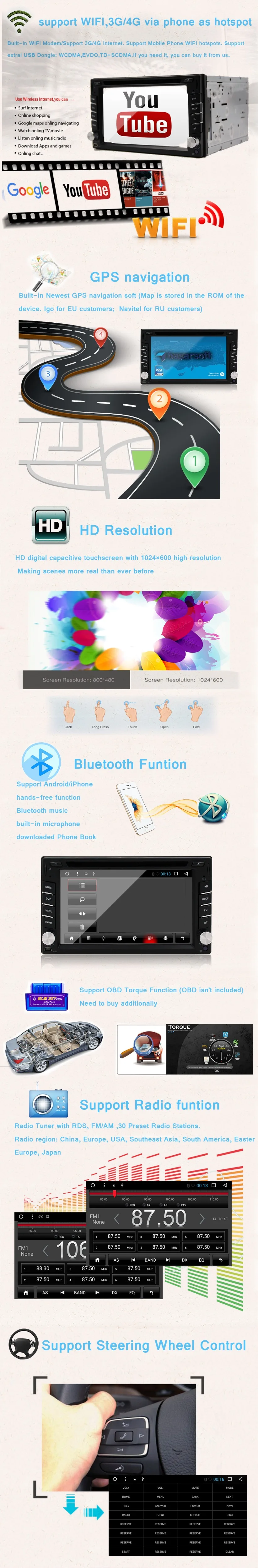 Flash Deal Universal 2 Din Android 8.1 Car Dvd Player GPS+wifi+bluetooth+radio+quad Core+ddr3+Capacitive Touch Screen+car Pc+stereo 2