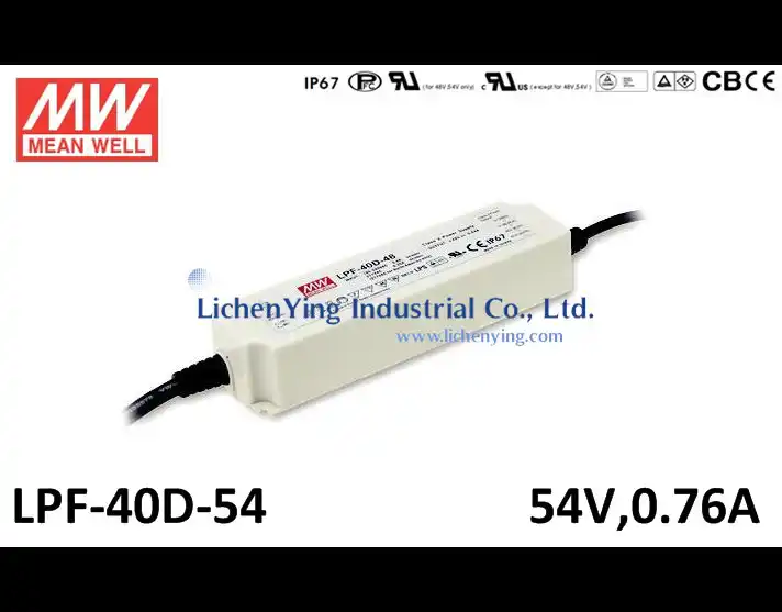 MW Mean Well LPF-40D-24 24V 1.67A 40.08W Single Output Switching with PFC LED Power Supply