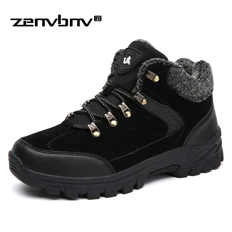 

2018 Men Boots winter boots Botas Hombre Winter Shoes With Fur Lace Up Warm Snow Boots For Men Shoes Fashion Plus Size 38-48