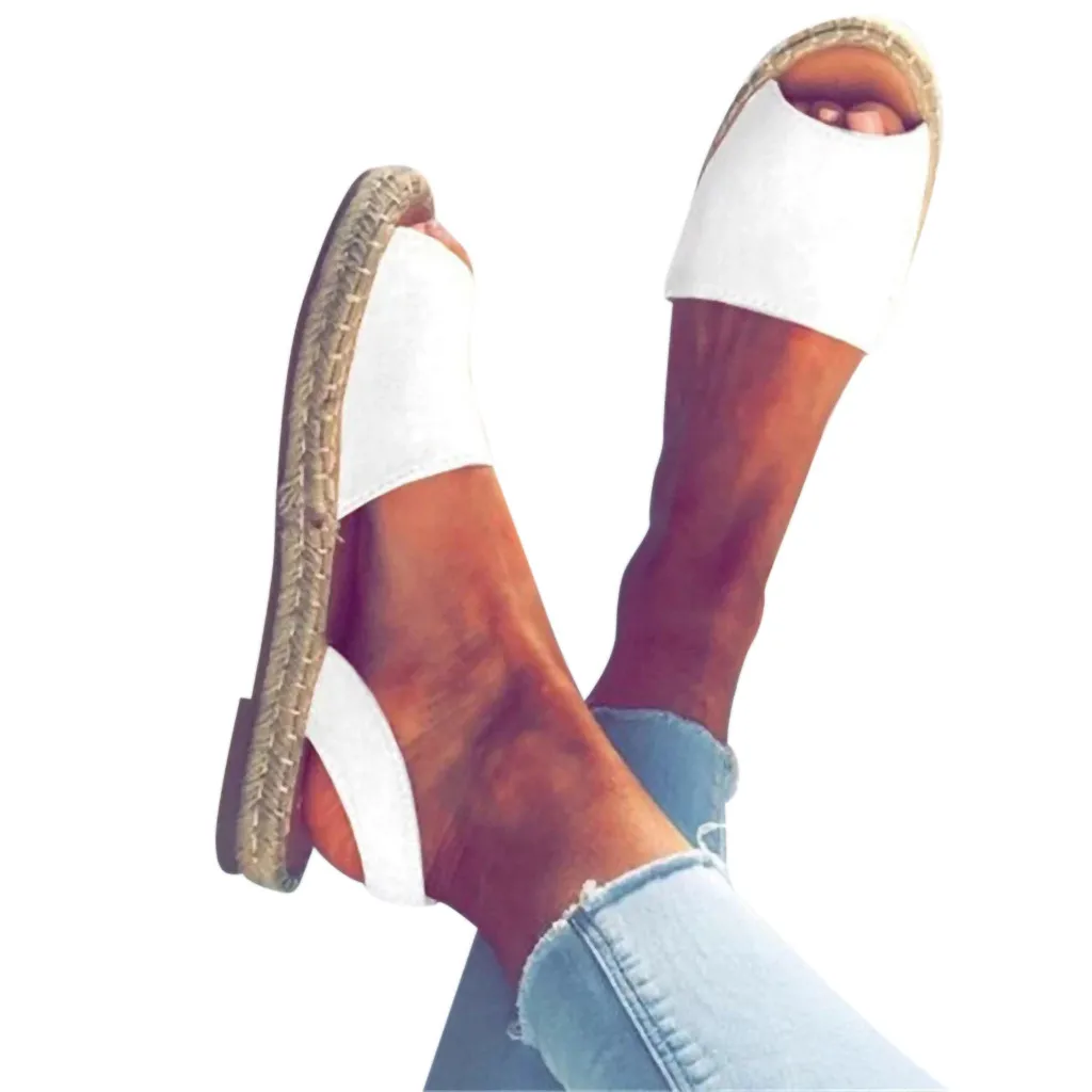 

YOUYEDIAN comfortable sandals for women Summer Retro Women‘s Flat Ankle Strap Roman Slippers Sandals Ladies Beach Shoes#g3
