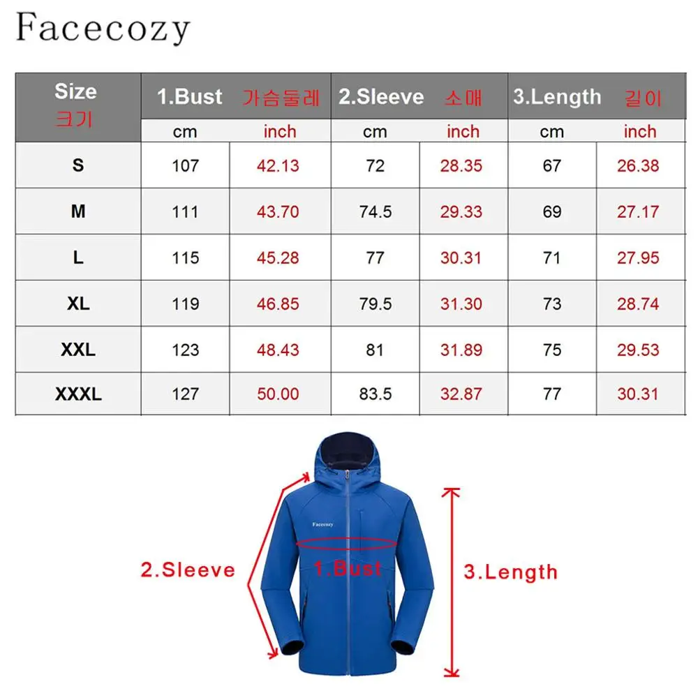 Мужская Флисовая Куртка Facecozy водонепроницаемая дышащая с капюшоном|fleece