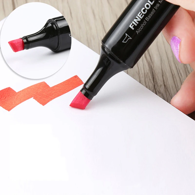 Finecolour EF102 цветные скетч маркеры Двойные мягкие кисти профессиональные
