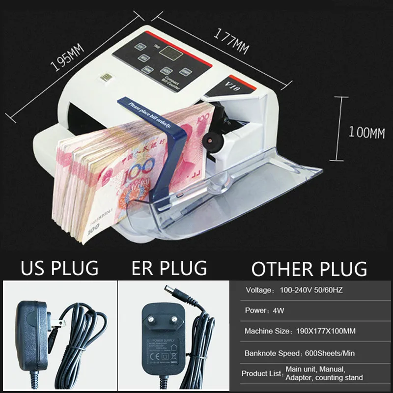  Mini Money Detector with UV MG WM Bill Counter for Most Currency Note Bill Cash Counting Machine EU - 32999422065