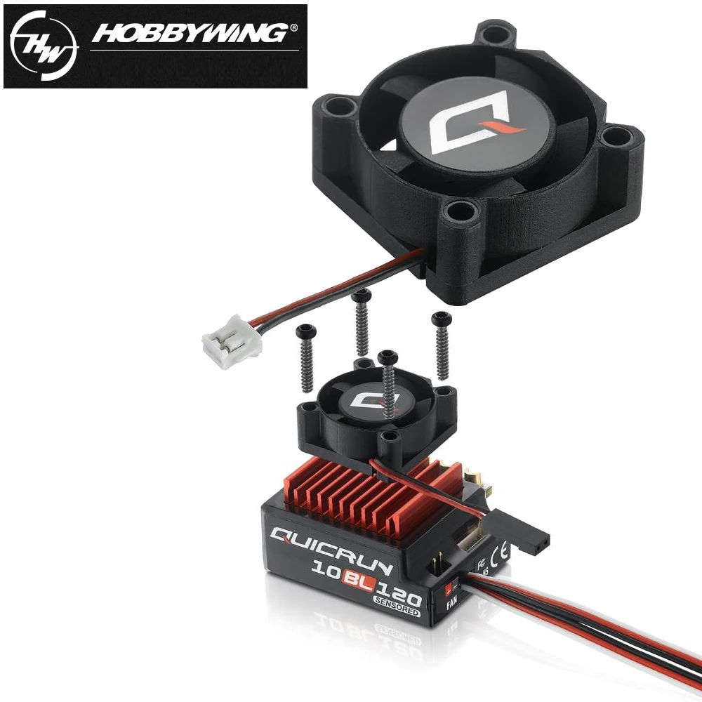 1 шт. RC ESC Hobbywing QUICRUN 10BL120 сенсорный 120A 2-3S Lipo регулятор скорости бесщеточный ESC для 1/10 1/12 RC автомобиля