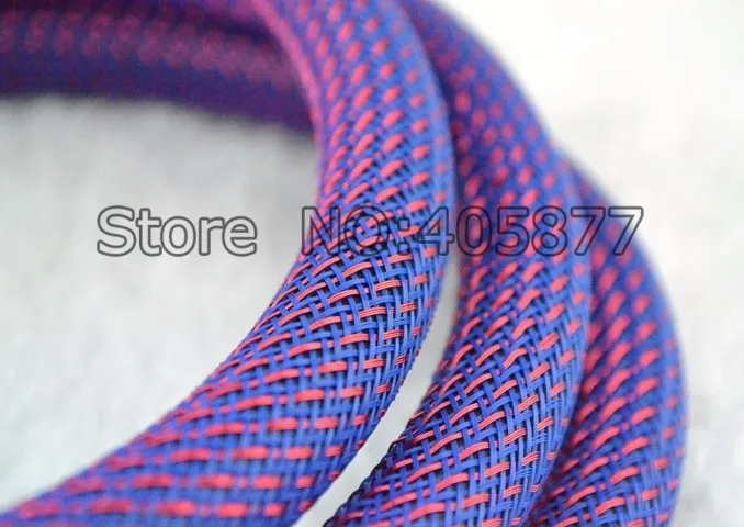 16MM Nylon Mesh Purple+Red Screen Braided Sleeving For DIY HIFI audio video cable wire 16MM Nylon Mesh Purple+Red Screen Braided Sleeving For DIY HIFI audio video cable wire