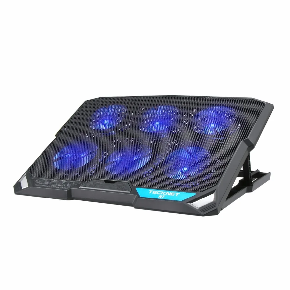

TeckNet Notebook Stand Cooling Pad With Cooling Fan at 2000 RPM Blue LED Laptop Cooler fits 12-15.6 inch for Laptop