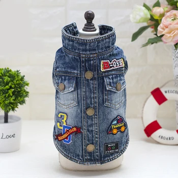 

Dog Coat Jacket Jeans Denim Shirts Chihuahua Pomeranian Teddy Puppy Dog Pet Antumn Winter Clothes Fashion Rock Dog Wear Costume