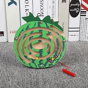 watermelon j031 Обучающие игрушки забавная игрушка червь едят фрукты Яблоко Груша детская игрушка подарок Раннее Обучение паззлы Классические игрушки деревянные - Цвет: watermelon j031