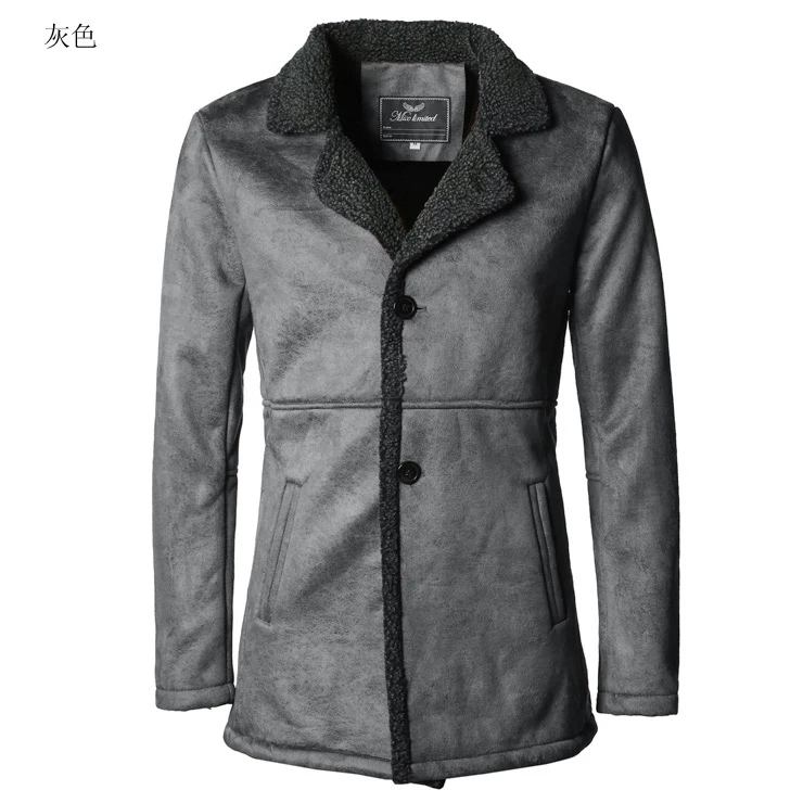 Мужская Зимняя шерстяная Длинная тонкая Толстая теплая куртка из искусственного меха, Мужское пальто, европейский стиль, модный бренд, повседневная кашемировая куртка в стиле ретро