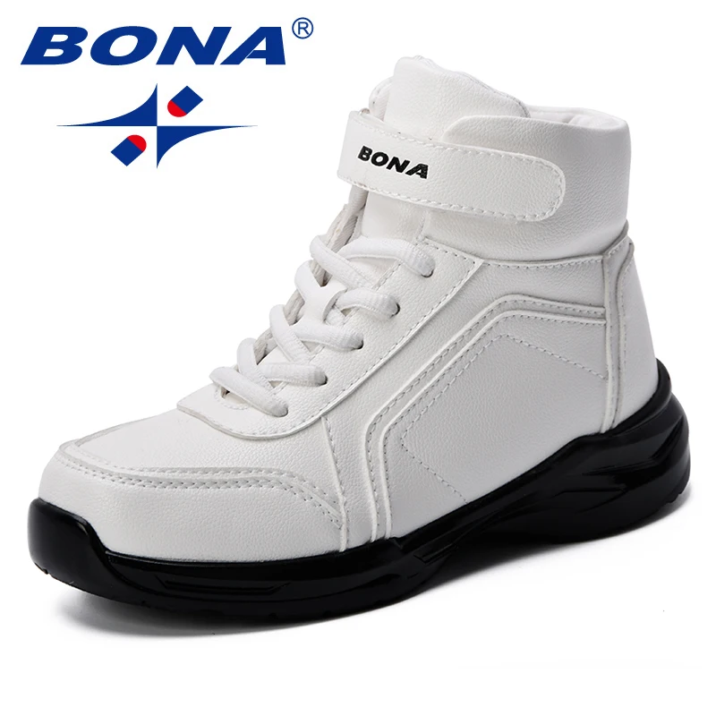 BONA 2018 New Autumn Fashion Children Synthetic Boots Kids Boots Boys Walking Shoes Flats With High Upper Warmth Sports Sneakers