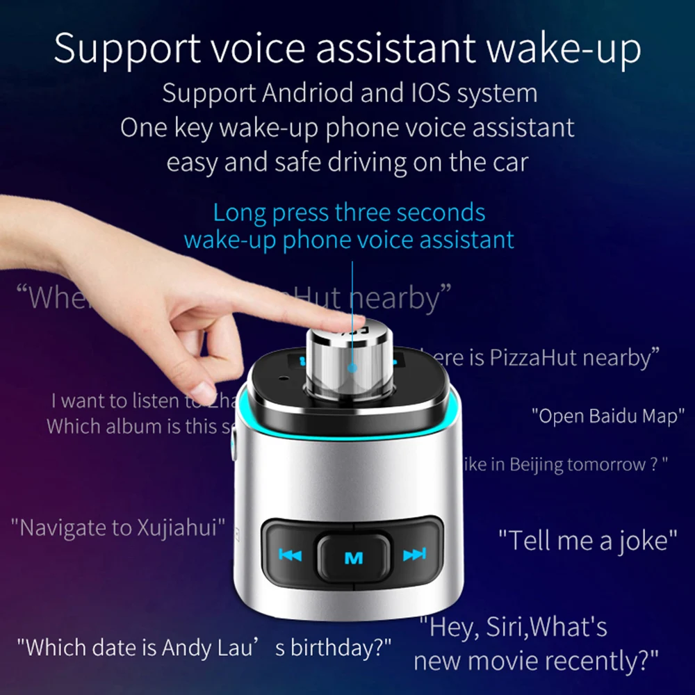 Автомобильный fm передатчик V4.2 Bluetooth беспроводной радио автомобильный bluetooth