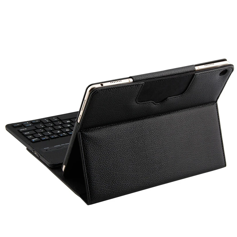 Деловой кожаный чехол для 10,1 ''huawei MediaPad M3 Lite 10 BAH-W09 BAH-AL00 планшета Складная подставка Защитный Тонкий чехол - Цвет: Черный