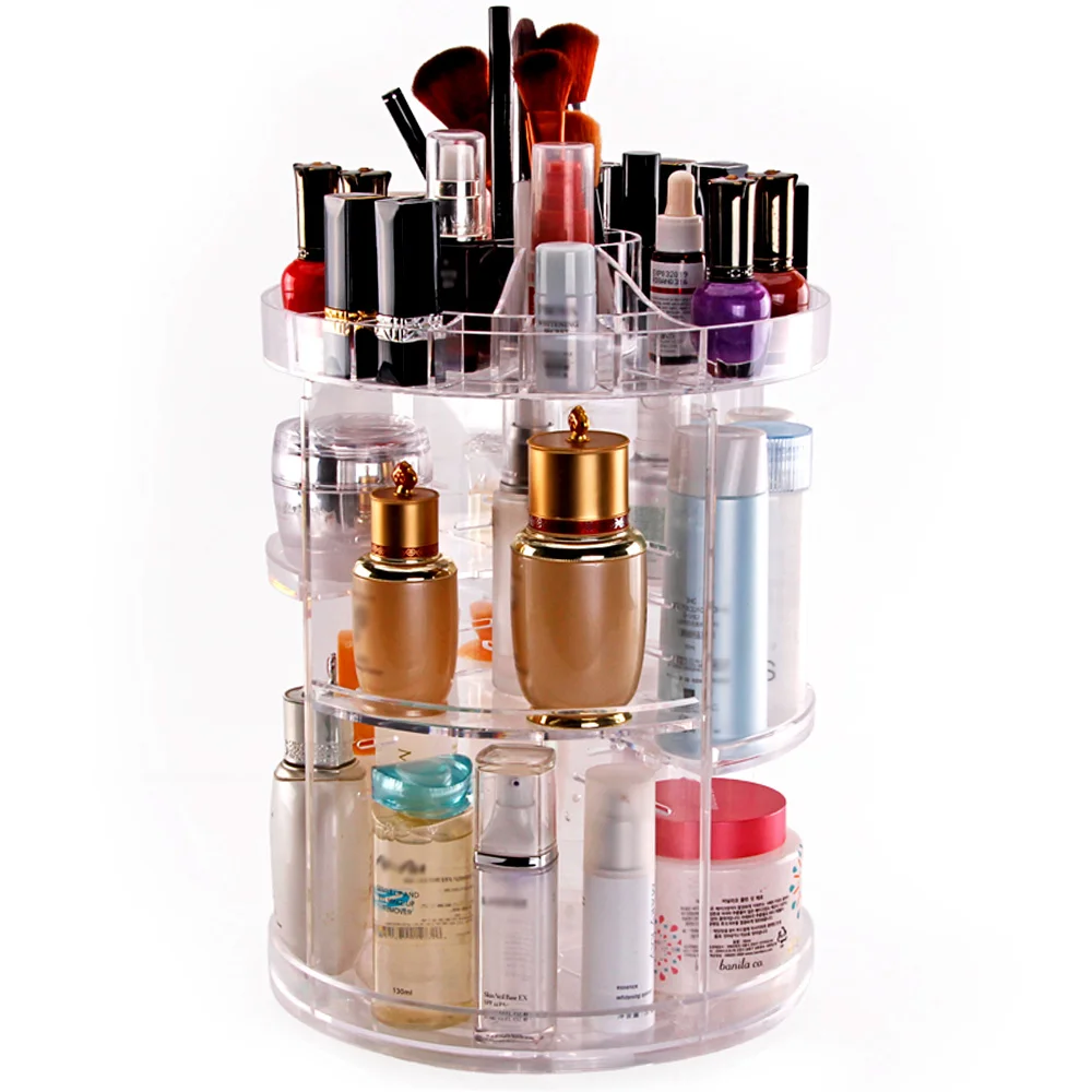 Acrylic Makeup Organizer 360 Degree Rotating Cosmetic Organizer