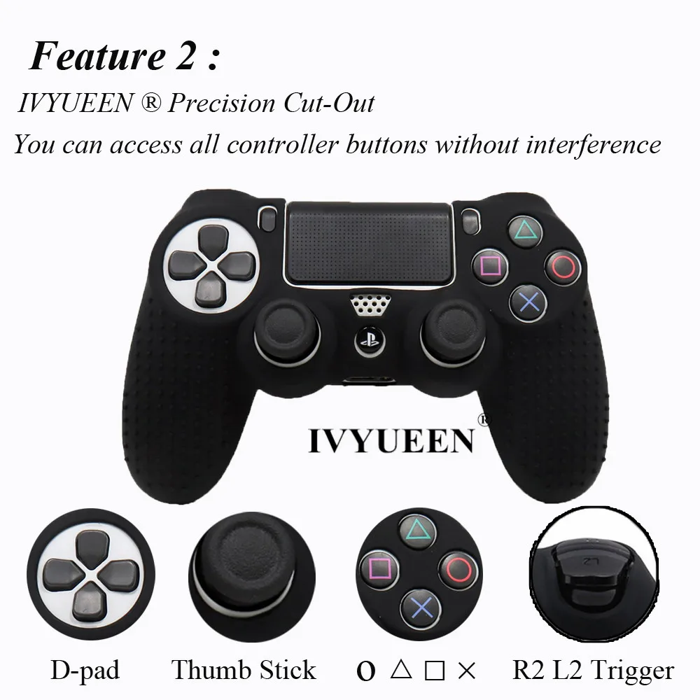 IVYUEEN новая версия для Sony Dualshock 4 PS4 Pro тонкий силиконовый чехол с контроллером +