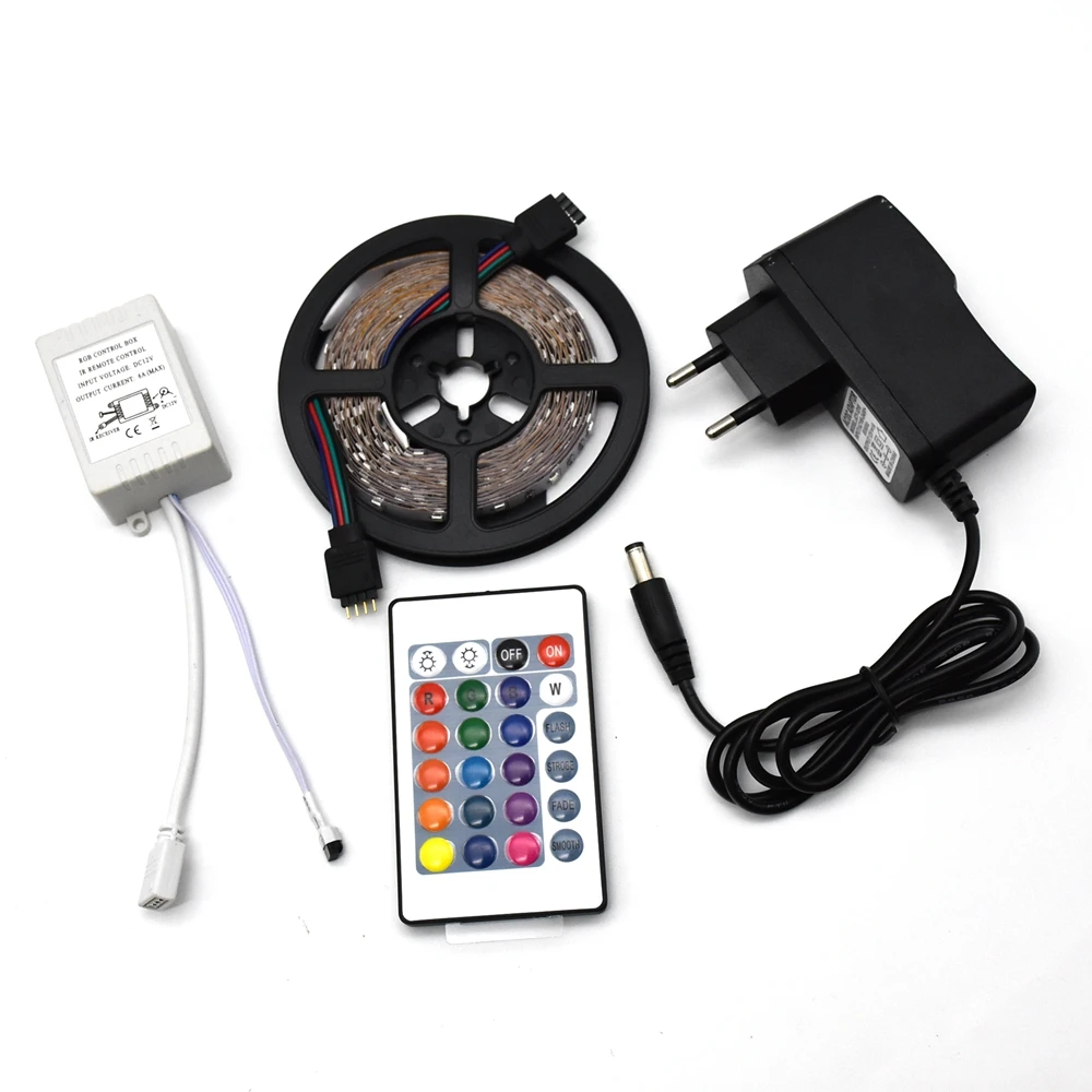 

2835 SMD RGB Led Strip Light DC12V 60Leds/M Flexible Lighting String Ribbon Tape Lamp Home Decoration 5M/Roll