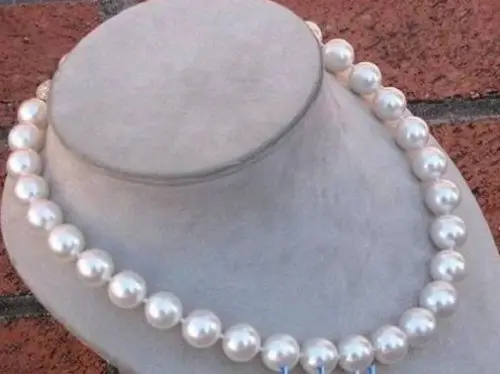 

0002851 GENUINE 10-11MM SOUTH SEA NATURAL WHITE PEARL NECKLACE 14KGP