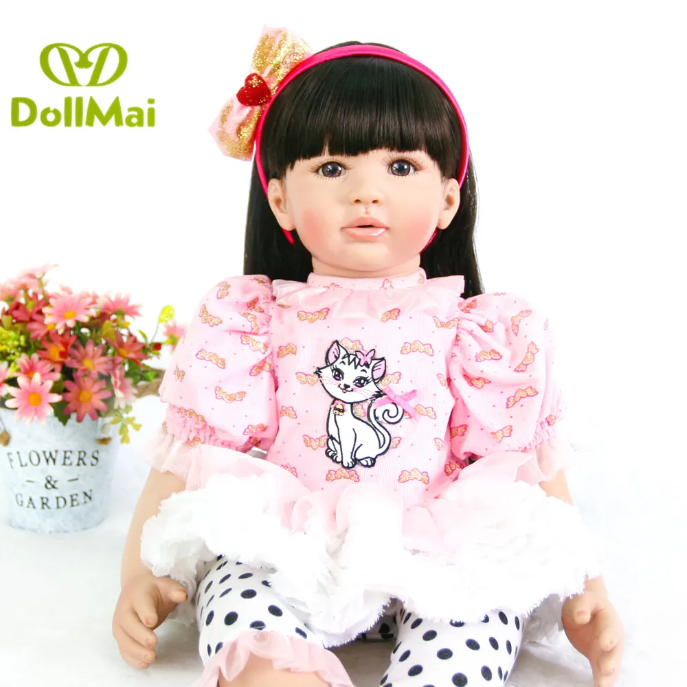 

60cm Silicone Reborn Baby Doll Toys 24inch Vinyl Princess Toddler Girl bebe Doll reborn Birthday Gift Play House Toy