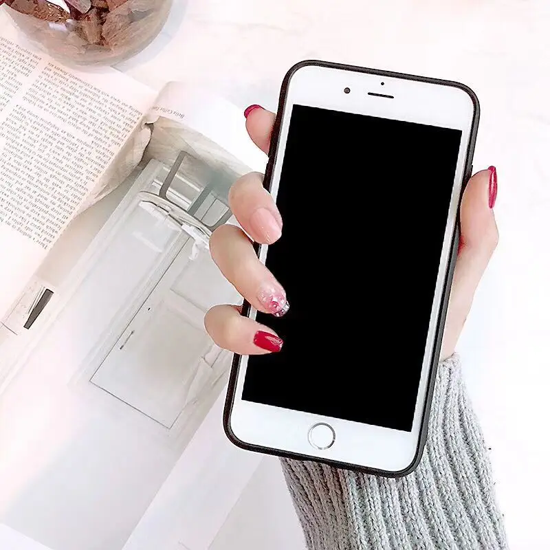 I X Silicone TPU Luxury Matte Marble Capinha Cover Cases For Iphone 6 S 6s 7 8 Plus X With Business Car Ring Holder Stand Cover (6)