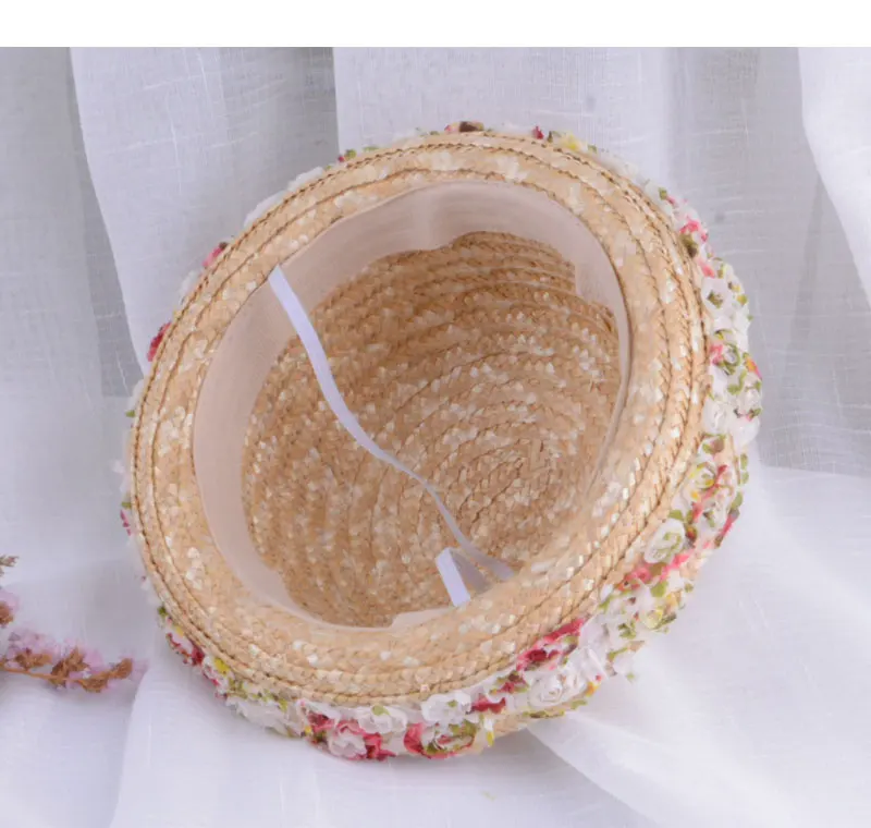 baby straw hat womens straw hats for women summer beach sun hat kids girls with flowers  (16)