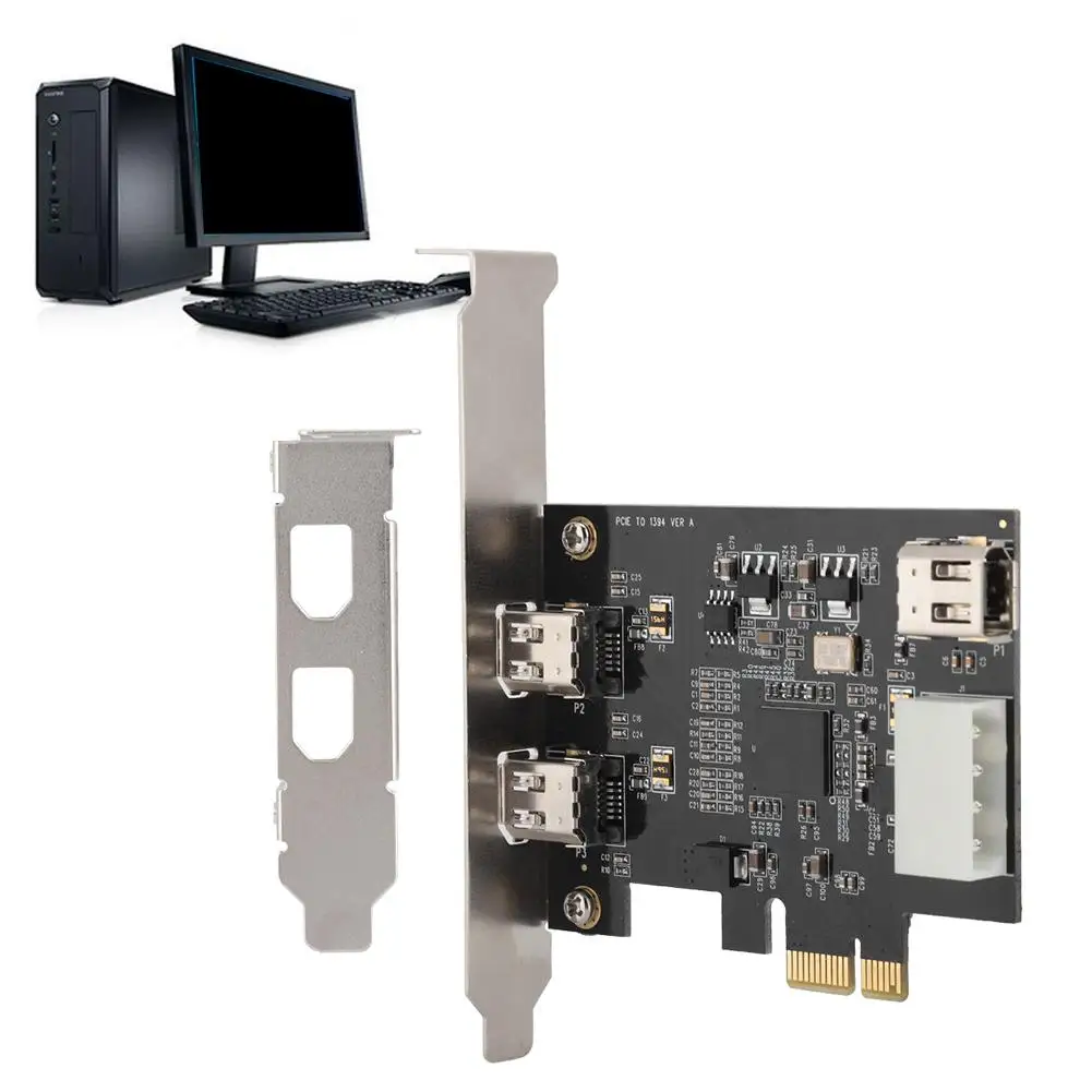 Pci-e 1X для зарядное устройство с 3 usb-портами для 1394A(2 в 1) переходная карта 800 Мбит/с Карта видеозахвата Поддержка для Macintosh/Windows/Linux